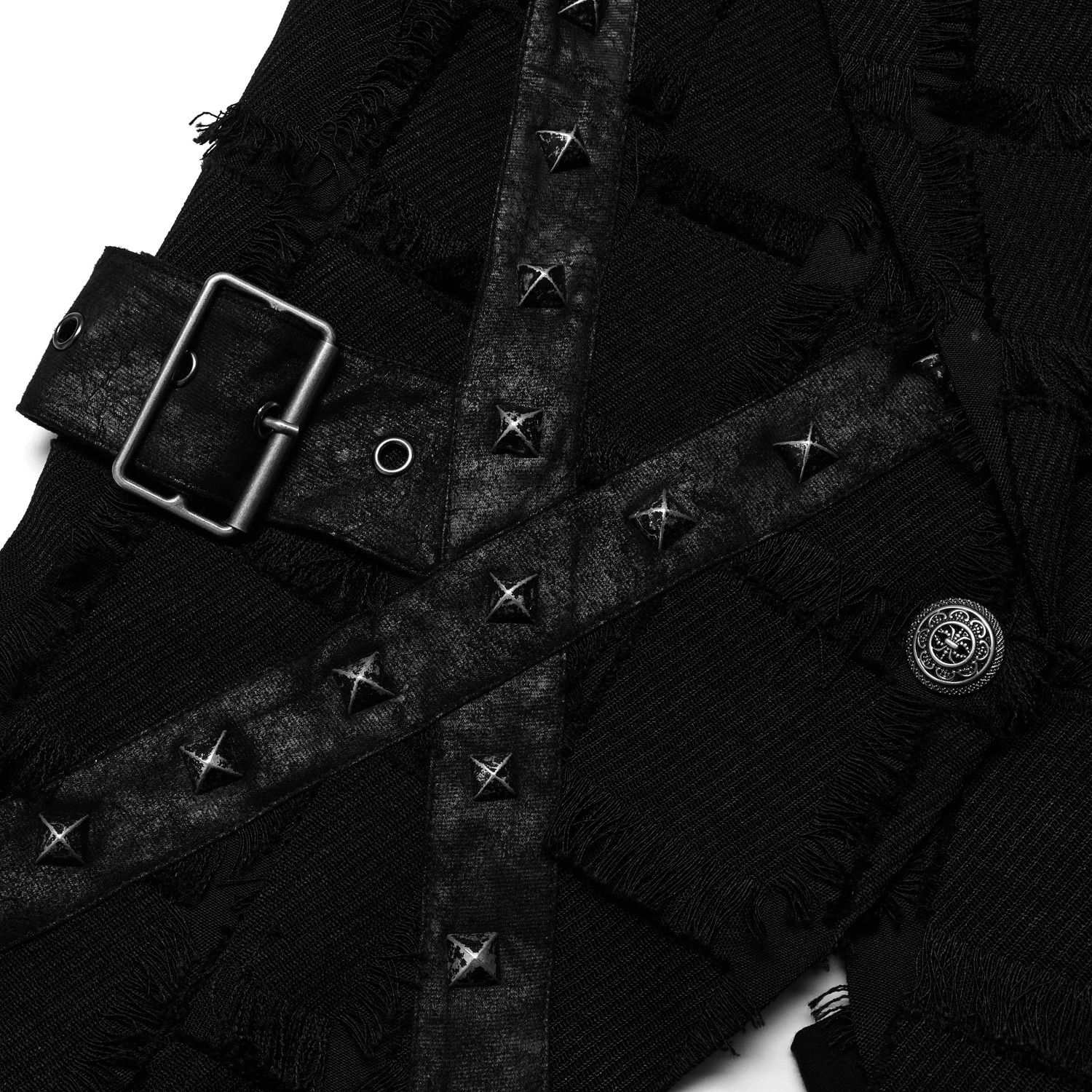 PUNK RAVE Gilet Asymétrique 'Decadent Grintalon' Noir 13 PUNK RAVE Gilet Asymétrique 'Decadent Grintalon' Noir – Image 11