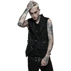 PUNK RAVE Gilet Asymétrique 'Decadent Grintalon' Noir 19 PUNK RAVE Gilet Asymétrique 'Decadent Grintalon' Noir -ALCHEMY GOTHIC shop gilet asymetrique decadent grintalon noir 3