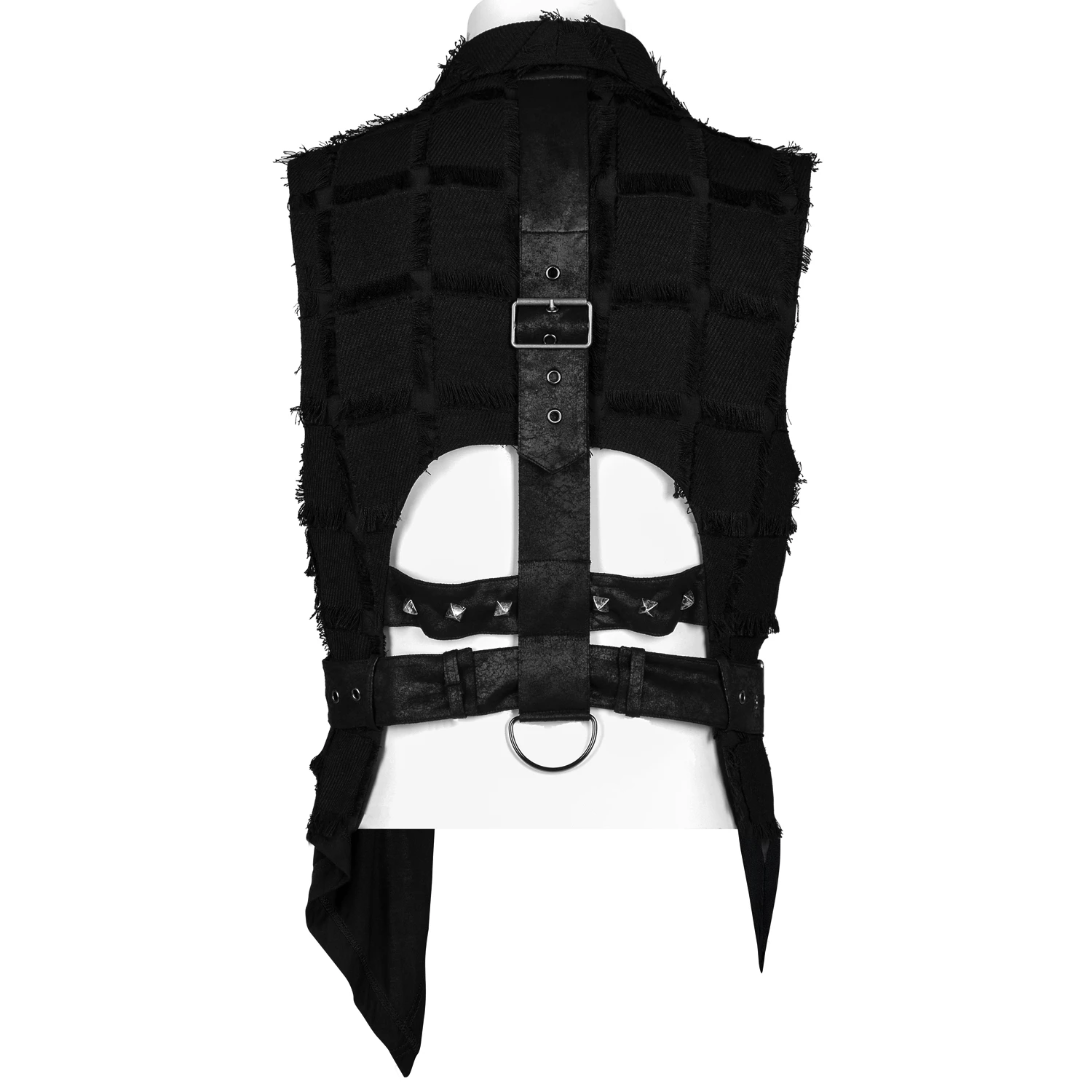 PUNK RAVE Gilet Asymétrique 'Decadent Grintalon' Noir 10 PUNK RAVE Gilet Asymétrique 'Decadent Grintalon' Noir – Image 8