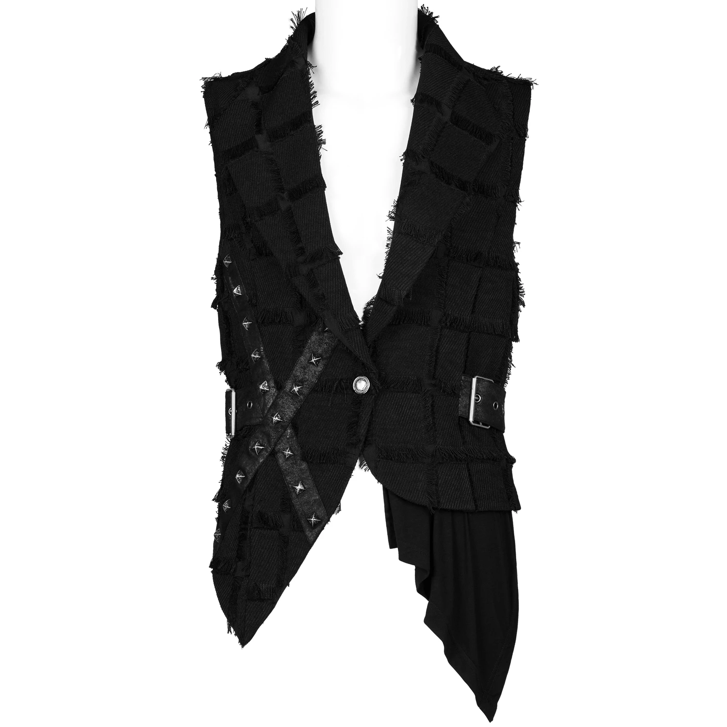PUNK RAVE Gilet Asymétrique 'Decadent Grintalon' Noir 3 PUNK RAVE Gilet Asymétrique 'Decadent Grintalon' Noir