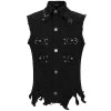 DEVIL FASHION Gilet 'Distressed Heavy Metal' Noir 2 DEVIL FASHION Gilet 'Distressed Heavy Metal' Noir -ALCHEMY GOTHIC shop gilet distressed heavy metal noir