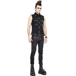 DEVIL FASHION Gilet 'Distressed Heavy Metal' Noir 33 DEVIL FASHION Gilet 'Distressed Heavy Metal' Noir -ALCHEMY GOTHIC shop gilet distressed heavy metal noir 11