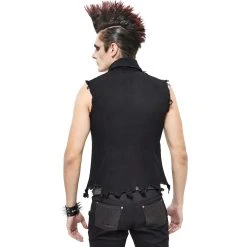 DEVIL FASHION Gilet 'Distressed Heavy Metal' Noir 24 DEVIL FASHION Gilet 'Distressed Heavy Metal' Noir -ALCHEMY GOTHIC shop gilet distressed heavy metal noir 2