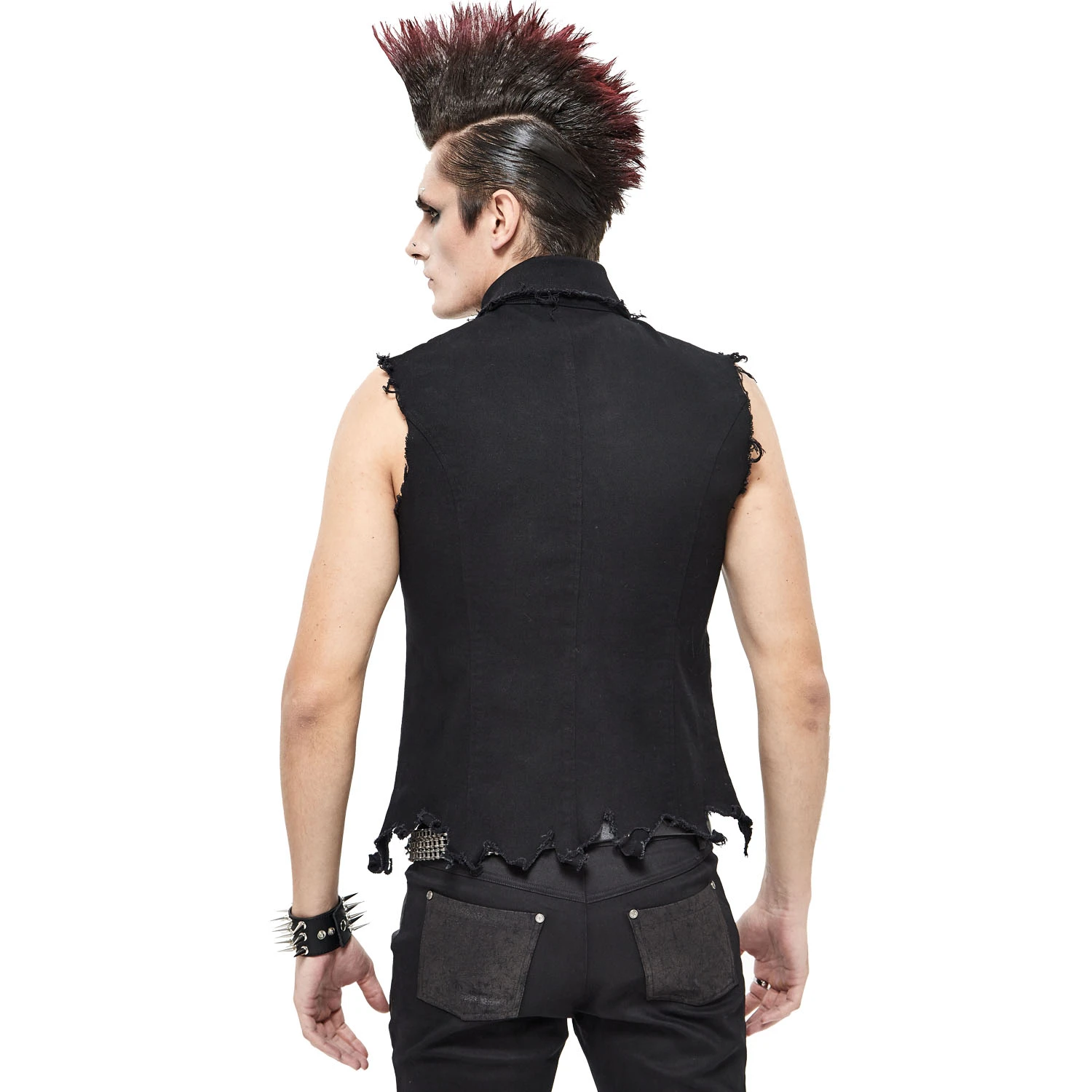 DEVIL FASHION Gilet 'Distressed Heavy Metal' Noir 5 DEVIL FASHION Gilet 'Distressed Heavy Metal' Noir – Image 3