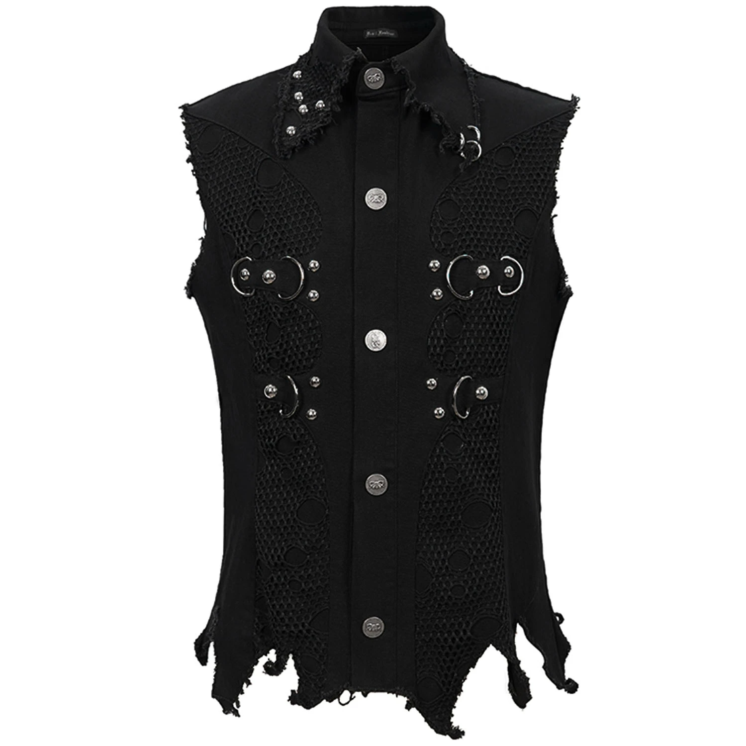 DEVIL FASHION Gilet 'Distressed Heavy Metal' Noir 9 DEVIL FASHION Gilet 'Distressed Heavy Metal' Noir – Image 7