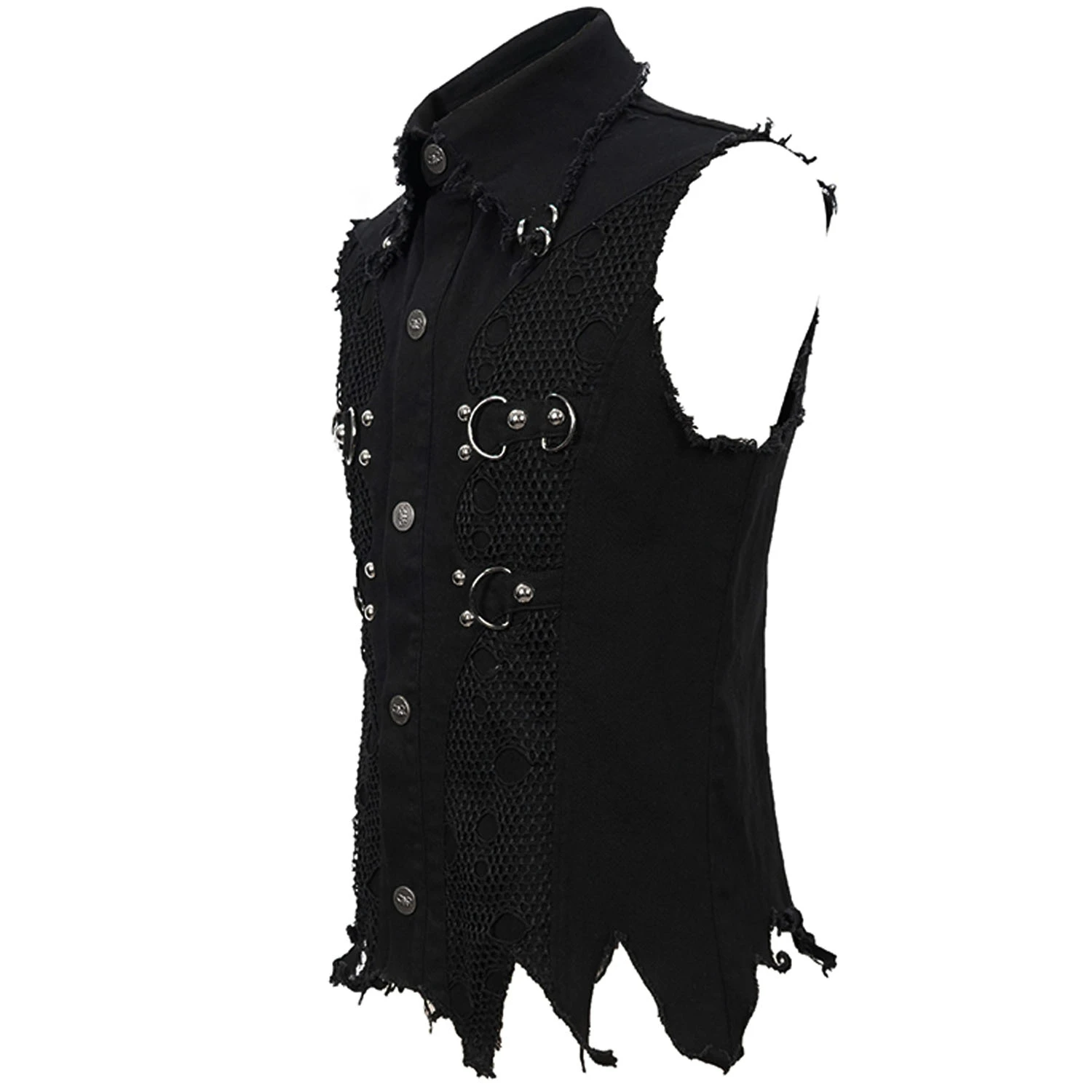 DEVIL FASHION Gilet 'Distressed Heavy Metal' Noir 11 DEVIL FASHION Gilet 'Distressed Heavy Metal' Noir – Image 9