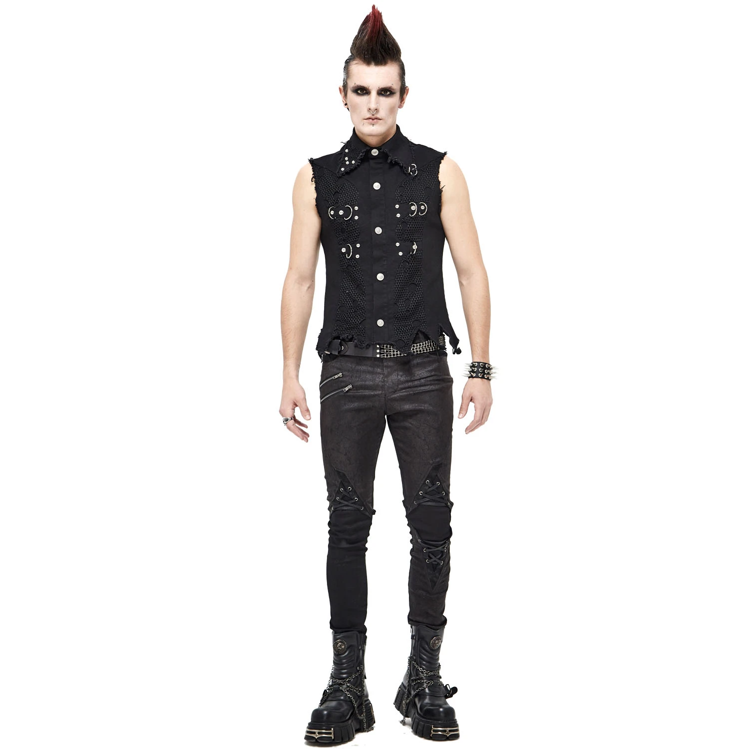 DEVIL FASHION Gilet 'Distressed Heavy Metal' Noir 12 DEVIL FASHION Gilet 'Distressed Heavy Metal' Noir – Image 10