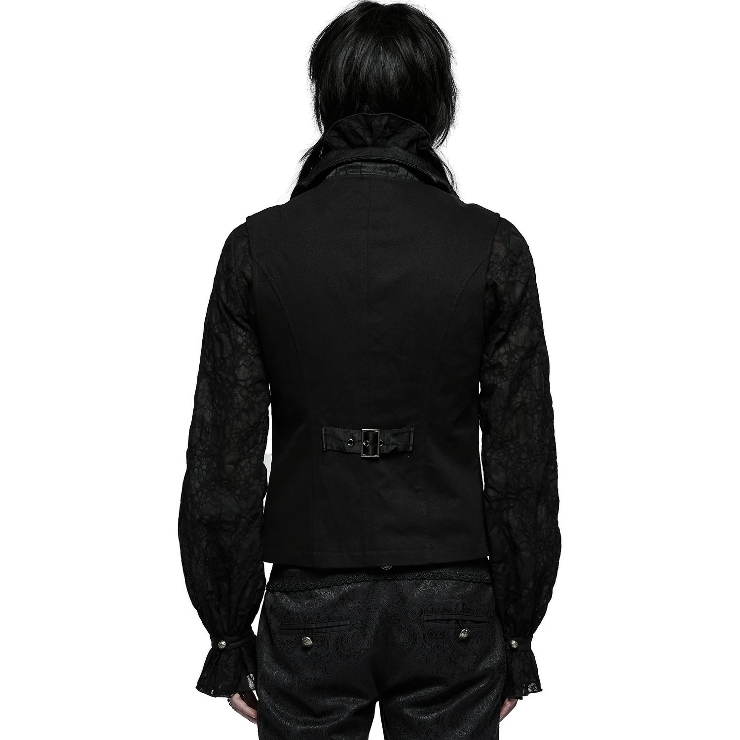 PUNK RAVE Gilet 'Gothic Noble Jacquard' Noir 5 PUNK RAVE Gilet 'Gothic Noble Jacquard' Noir – Image 3