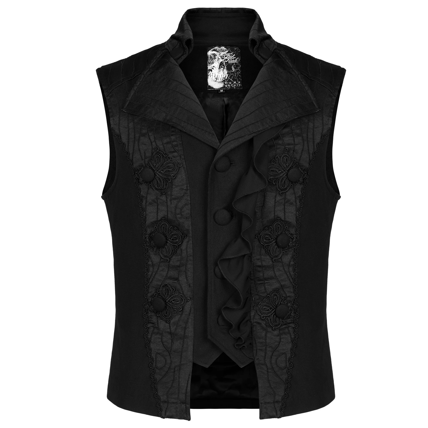 PUNK RAVE Gilet 'Gothic Noble Jacquard' Noir 9 PUNK RAVE Gilet 'Gothic Noble Jacquard' Noir – Image 7