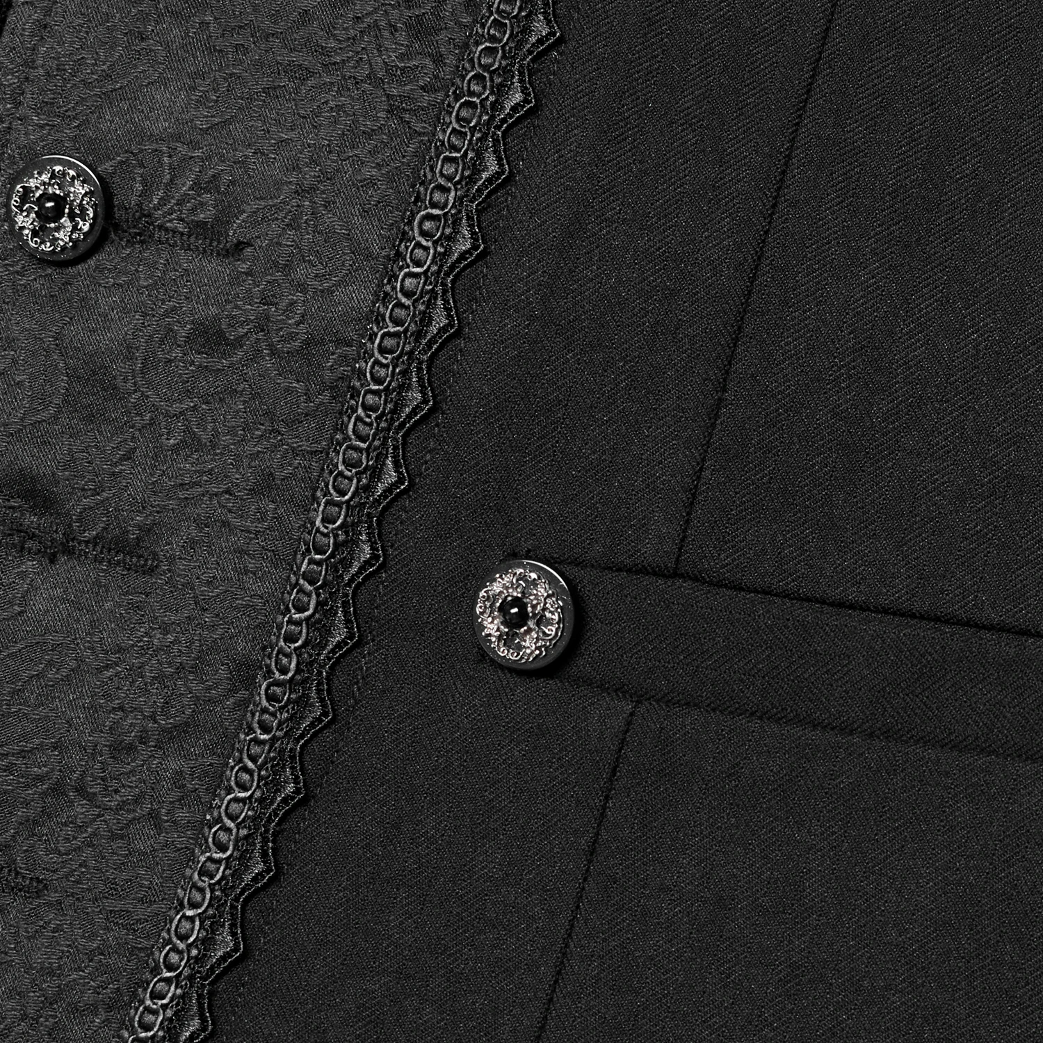 PUNK RAVE Gilet 'Gothic Patchwork' Noir 12 PUNK RAVE Gilet 'Gothic Patchwork' Noir – Image 10