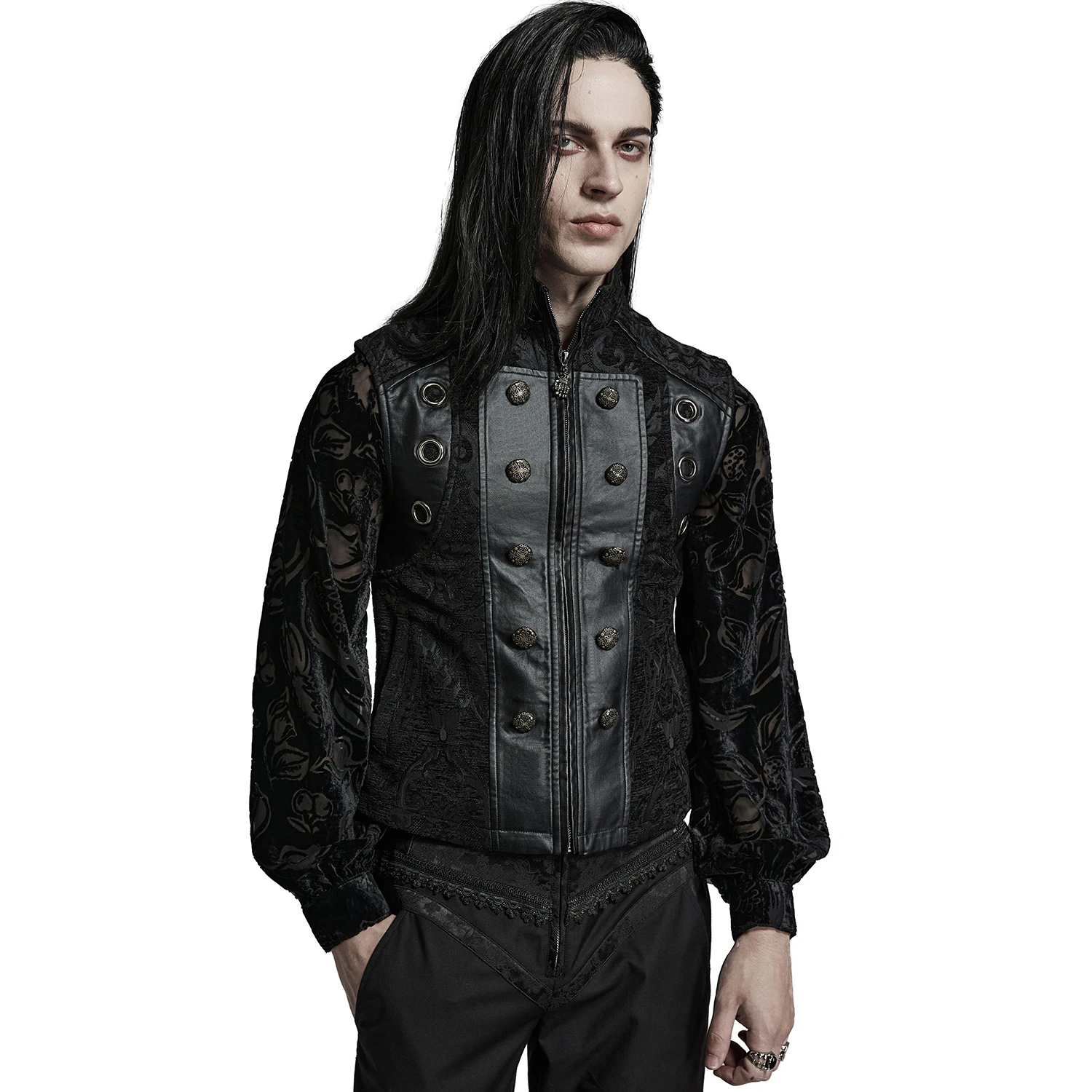 PUNK RAVE Gilet Gothique 'Arius' Noir 4 PUNK RAVE Gilet Gothique 'Arius' Noir – Image 2