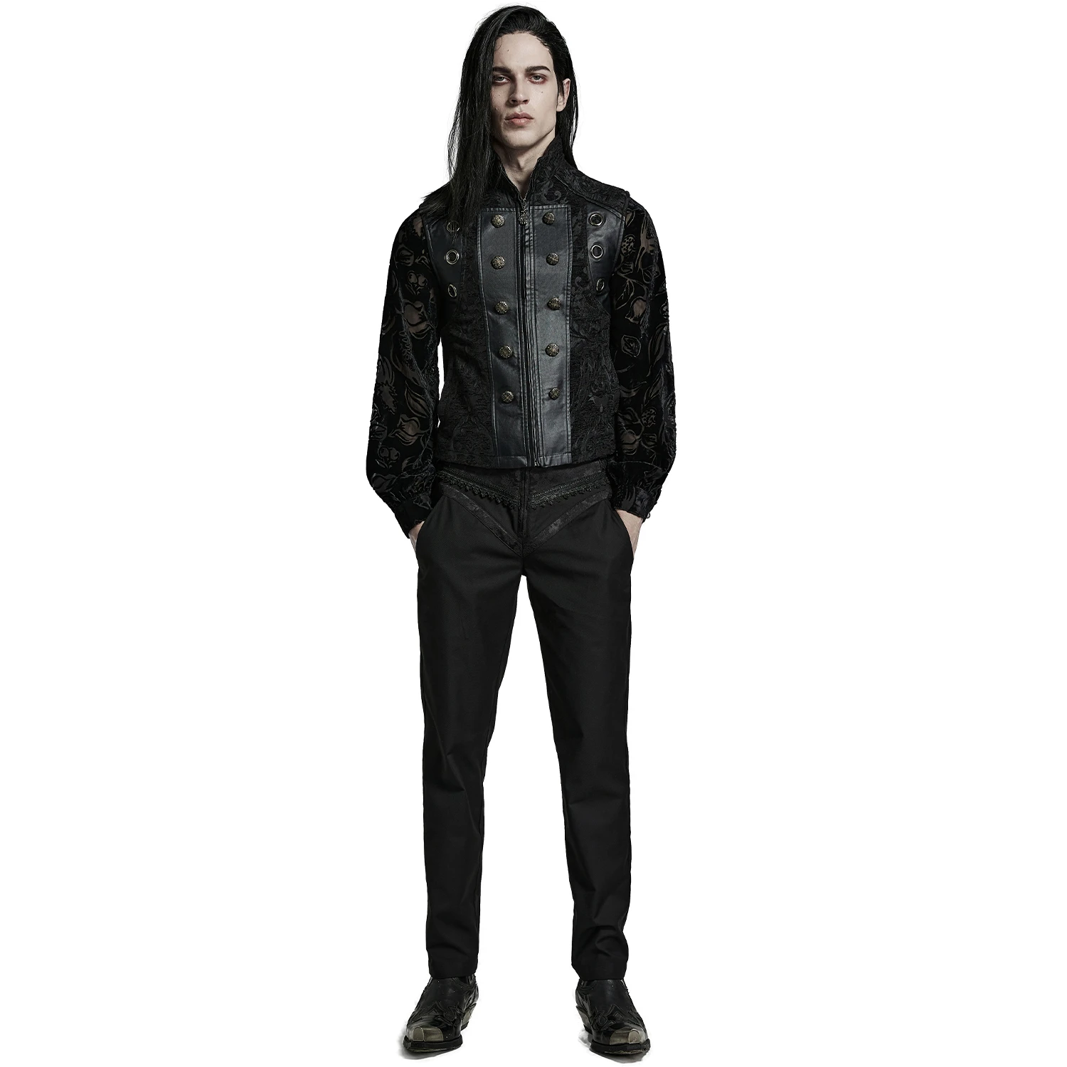 PUNK RAVE Gilet Gothique 'Arius' Noir 7 PUNK RAVE Gilet Gothique 'Arius' Noir – Image 5