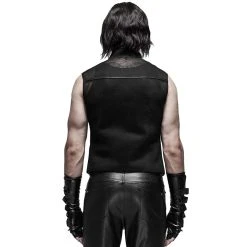 PUNK RAVE Gilet Gothique 'MeshMachine' Noir -ALCHEMY GOTHIC shop gilet gothique meshmachine noir 2