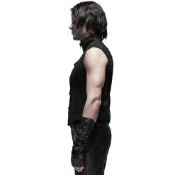 PUNK RAVE Gilet Gothique 'MeshMachine' Noir -ALCHEMY GOTHIC shop gilet gothique meshmachine noir 3