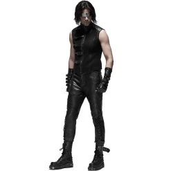 PUNK RAVE Gilet Gothique 'MeshMachine' Noir -ALCHEMY GOTHIC shop gilet gothique meshmachine noir 4