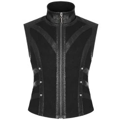 PUNK RAVE Gilet Gothique 'Panzer' Noir