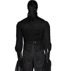 PUNK RAVE Gilet Gothique Victorien 'Cagliostro' Noir -ALCHEMY GOTHIC shop gilet gothique victorien cagliostro noir 2