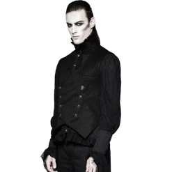 PUNK RAVE Gilet Gothique Victorien 'Cagliostro' Noir -ALCHEMY GOTHIC shop gilet gothique victorien cagliostro noir 3