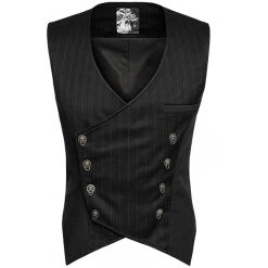 PUNK RAVE Gilet Gothique Victorien 'Cagliostro' Noir -ALCHEMY GOTHIC shop gilet gothique victorien cagliostro noir 7