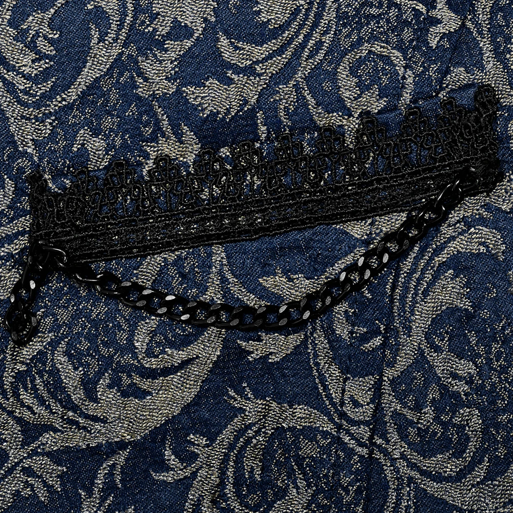 PUNK RAVE Gilet 'Lycidas' En Jacquard Bleu 13 PUNK RAVE Gilet 'Lycidas' En Jacquard Bleu – Image 11