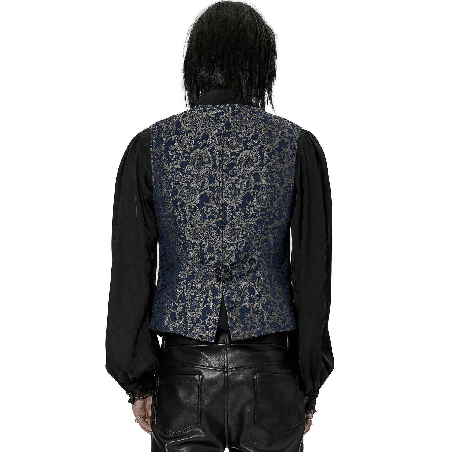 PUNK RAVE Gilet 'Lycidas' En Jacquard Bleu 5 PUNK RAVE Gilet 'Lycidas' En Jacquard Bleu – Image 3
