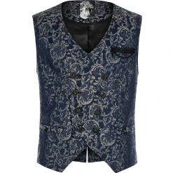 PUNK RAVE Gilet 'Lycidas' En Jacquard Bleu