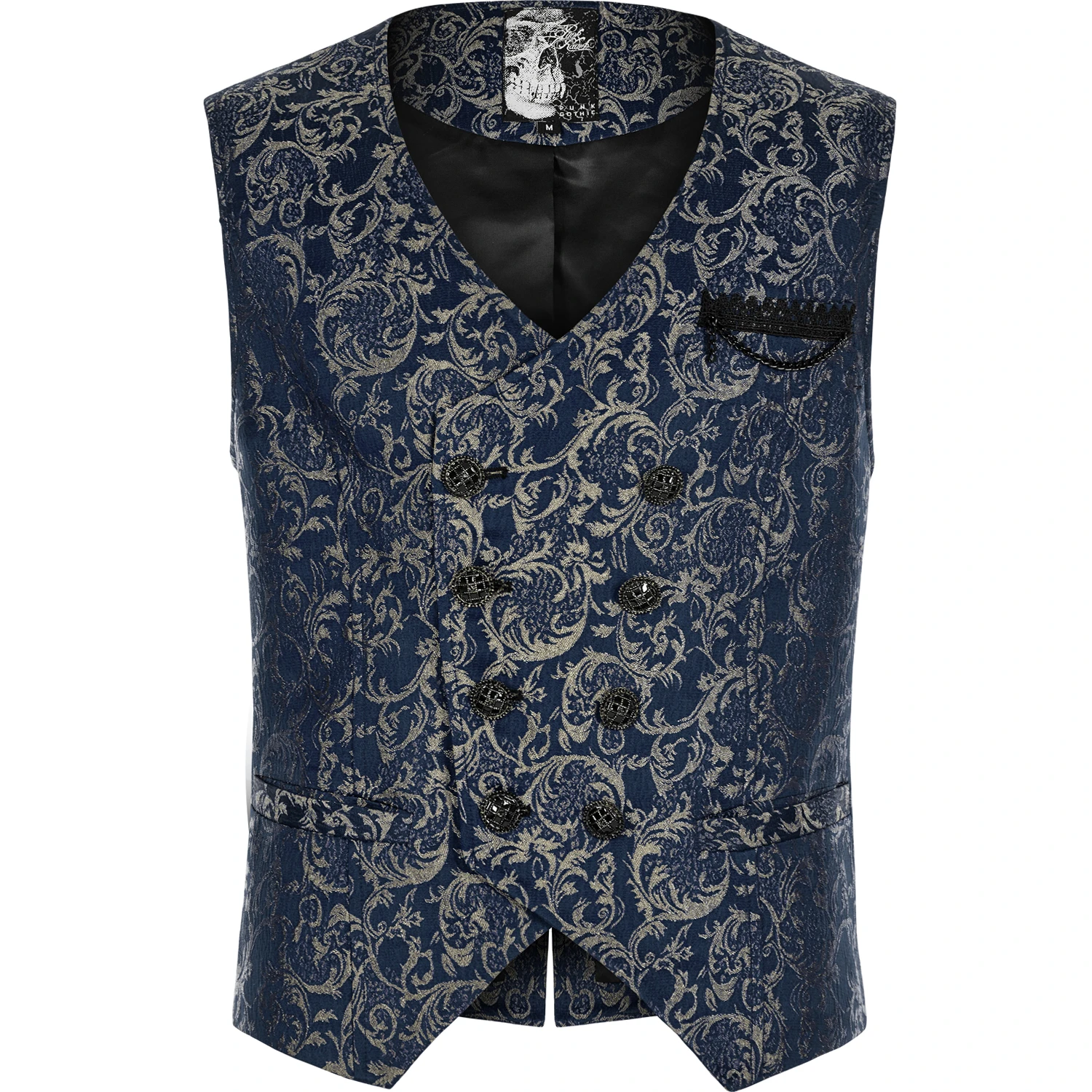 PUNK RAVE Gilet 'Lycidas' En Jacquard Bleu 3 PUNK RAVE Gilet 'Lycidas' En Jacquard Bleu