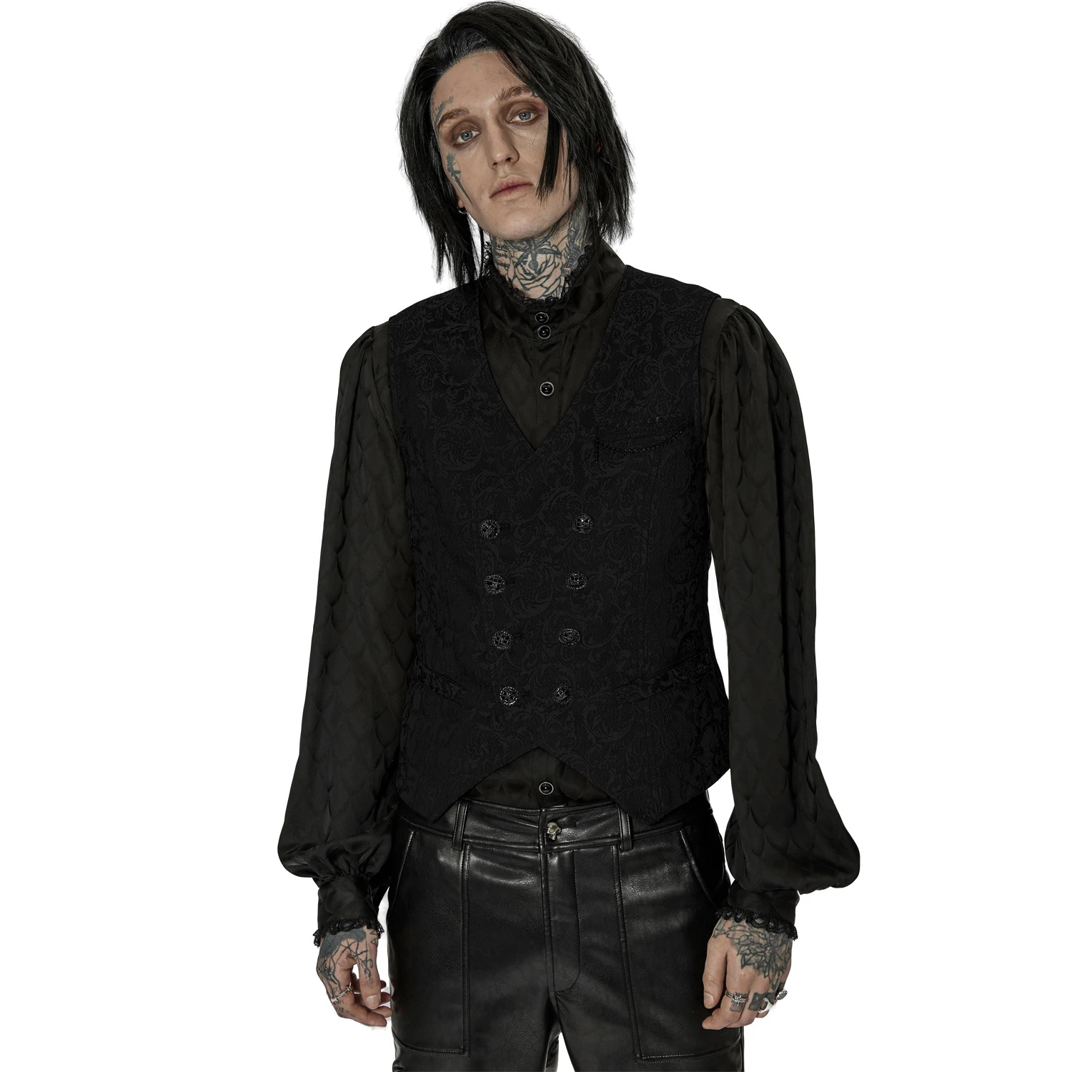 PUNK RAVE Gilet 'Lycidas' En Jacquard Noir 4 PUNK RAVE Gilet 'Lycidas' En Jacquard Noir – Image 2