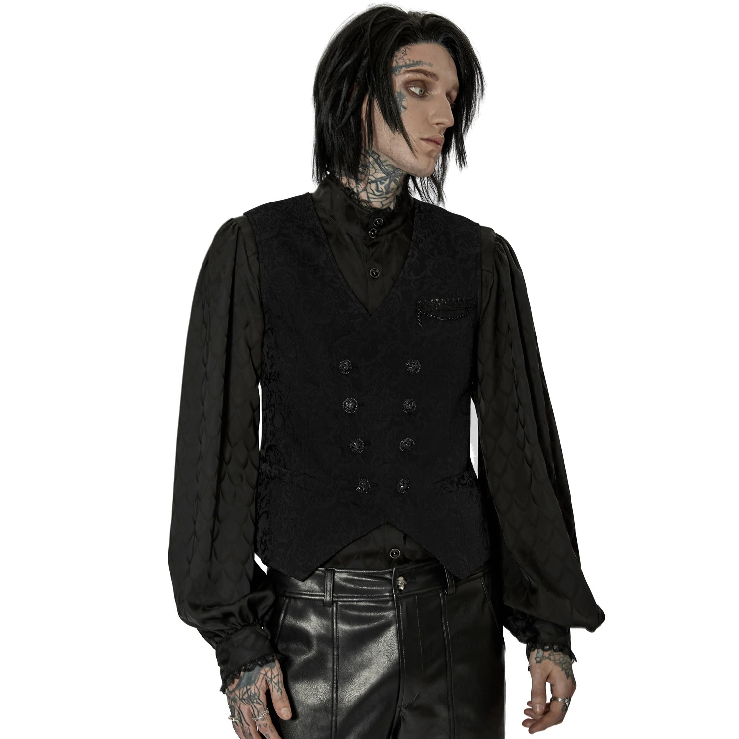 PUNK RAVE Gilet 'Lycidas' En Jacquard Noir 6 PUNK RAVE Gilet 'Lycidas' En Jacquard Noir – Image 4