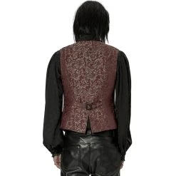 PUNK RAVE Gilet 'Lycidas' En Jacquard Rouge -ALCHEMY GOTHIC shop gilet lycidas en jacquard rouge 2