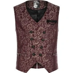 PUNK RAVE Gilet 'Lycidas' En Jacquard Rouge