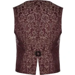 PUNK RAVE Gilet 'Lycidas' En Jacquard Rouge -ALCHEMY GOTHIC shop gilet lycidas en jacquard rouge 7