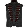 PUNK RAVE Gilet 'Silvanus' En Brocart Noir Et Velours Bordeaux