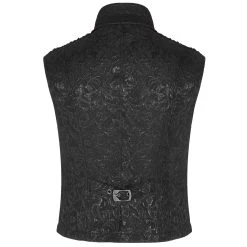 PUNK RAVE Gilet 'Silvanus' En Brocart Noir Et Velours Bordeaux -ALCHEMY GOTHIC shop gilet silvanus en brocart noir et velours bordeaux 6