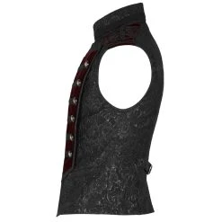 PUNK RAVE Gilet 'Silvanus' En Brocart Noir Et Velours Bordeaux -ALCHEMY GOTHIC shop gilet silvanus en brocart noir et velours bordeaux 7
