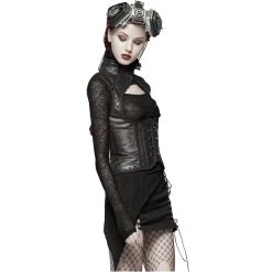 PUNK RAVE Gilet Underbust Steampunk 'Nereid' Noir -ALCHEMY GOTHIC shop gilet underbust steampunk nereid noir 4