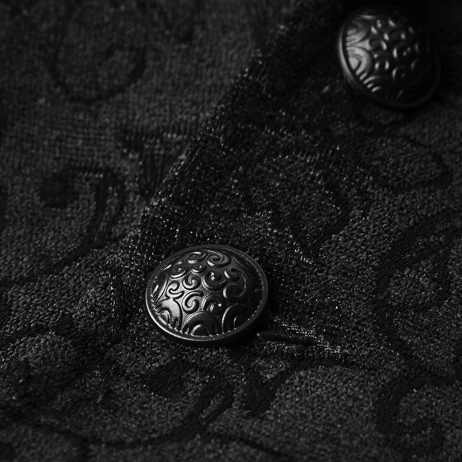 PUNK RAVE Gilet Victorien 'Gothic Regent' En Brocart Noir 10 PUNK RAVE Gilet Victorien 'Gothic Regent' En Brocart Noir – Image 8