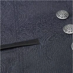 PUNK RAVE Gilet Victorien 'Hyacinthum Tenebris' En Jacquard Bleu -ALCHEMY GOTHIC shop gilet victorien hyacinthum tenebris en jacquard bleu 11