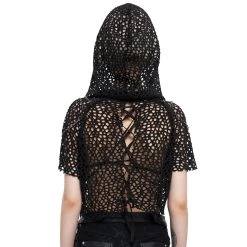 DEVIL FASHION Haut à Capuche 'Sherzal' Noir -ALCHEMY GOTHIC shop haut a capuche sherzal noir 2