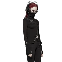 PUNK RAVE Haut à Col Roulé 'Hegoa' Noir -ALCHEMY GOTHIC shop haut a col roule hegoa noir 3