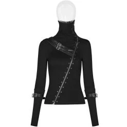 PUNK RAVE Haut à Col Roulé 'Hegoa' Noir -ALCHEMY GOTHIC shop haut a col roule hegoa noir 8