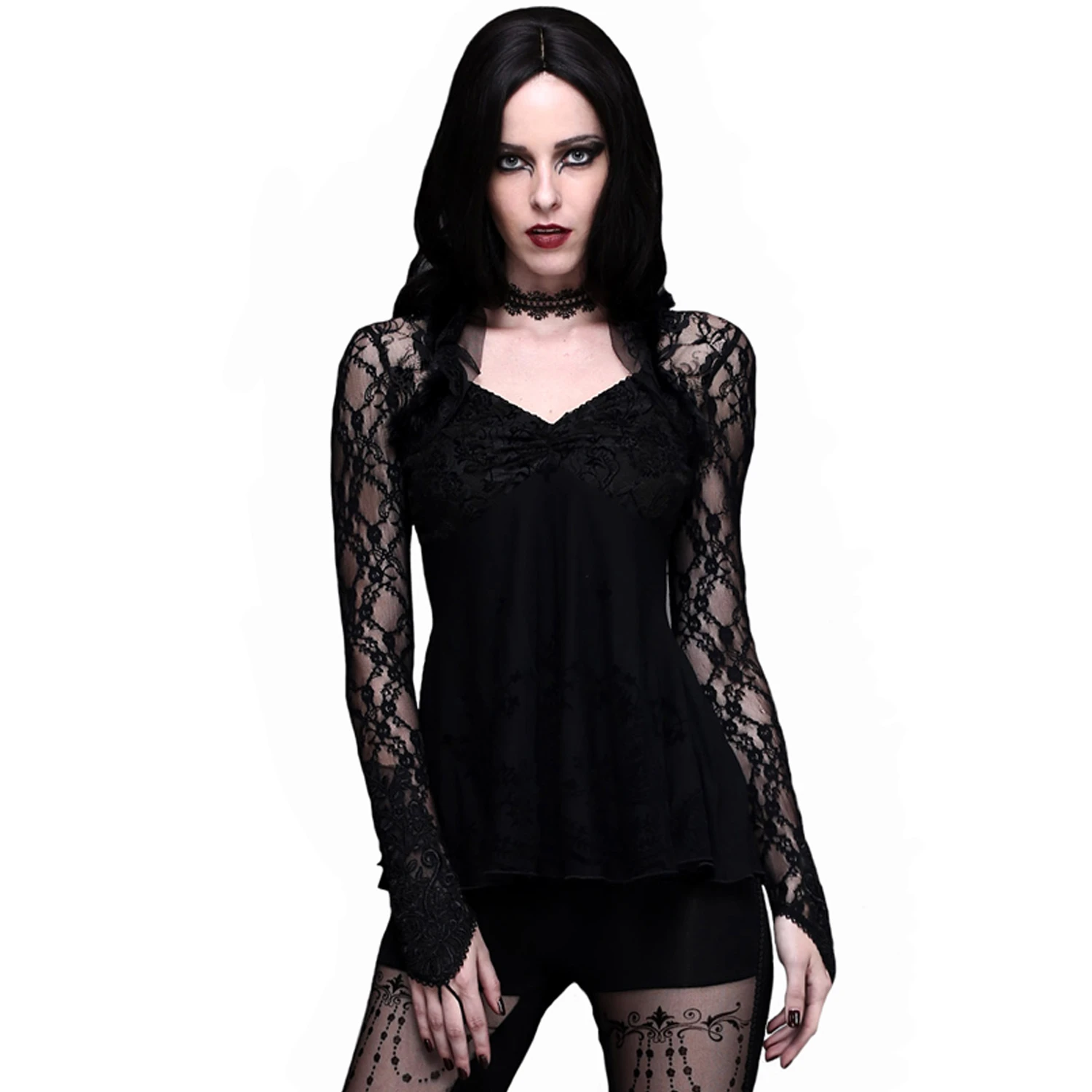 DEVIL FASHION Haut à Manches Longues 'Furia' Noir 4 DEVIL FASHION Haut à Manches Longues 'Furia' Noir – Image 2