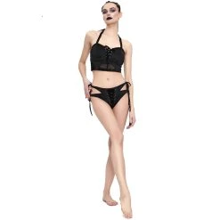 DEVIL FASHION Haut De Bikini 'Nimue' Noir -ALCHEMY GOTHIC shop haut de bikini nimue noir 10