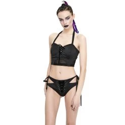 DEVIL FASHION Haut De Bikini 'Nimue' Noir -ALCHEMY GOTHIC shop haut de bikini nimue noir 4