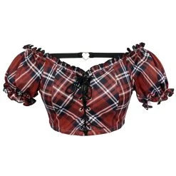 DEVIL FASHION Haut De Bikini 'Scotish' En Tartan Rouge -ALCHEMY GOTHIC shop haut de bikini scotish en tartan rouge 12
