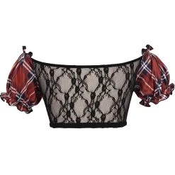 DEVIL FASHION Haut De Bikini 'Scotish' En Tartan Rouge -ALCHEMY GOTHIC shop haut de bikini scotish en tartan rouge 13