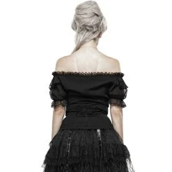 Pyon Pyon Haut Gothic Lolita 'Fleur De Lys' Noir à Manches... 16 Pyon Pyon Haut Gothic Lolita 'Fleur De Lys' Noir à Manches... -ALCHEMY GOTHIC shop haut gothic lolita fleur de lys noir a manches courtes 2