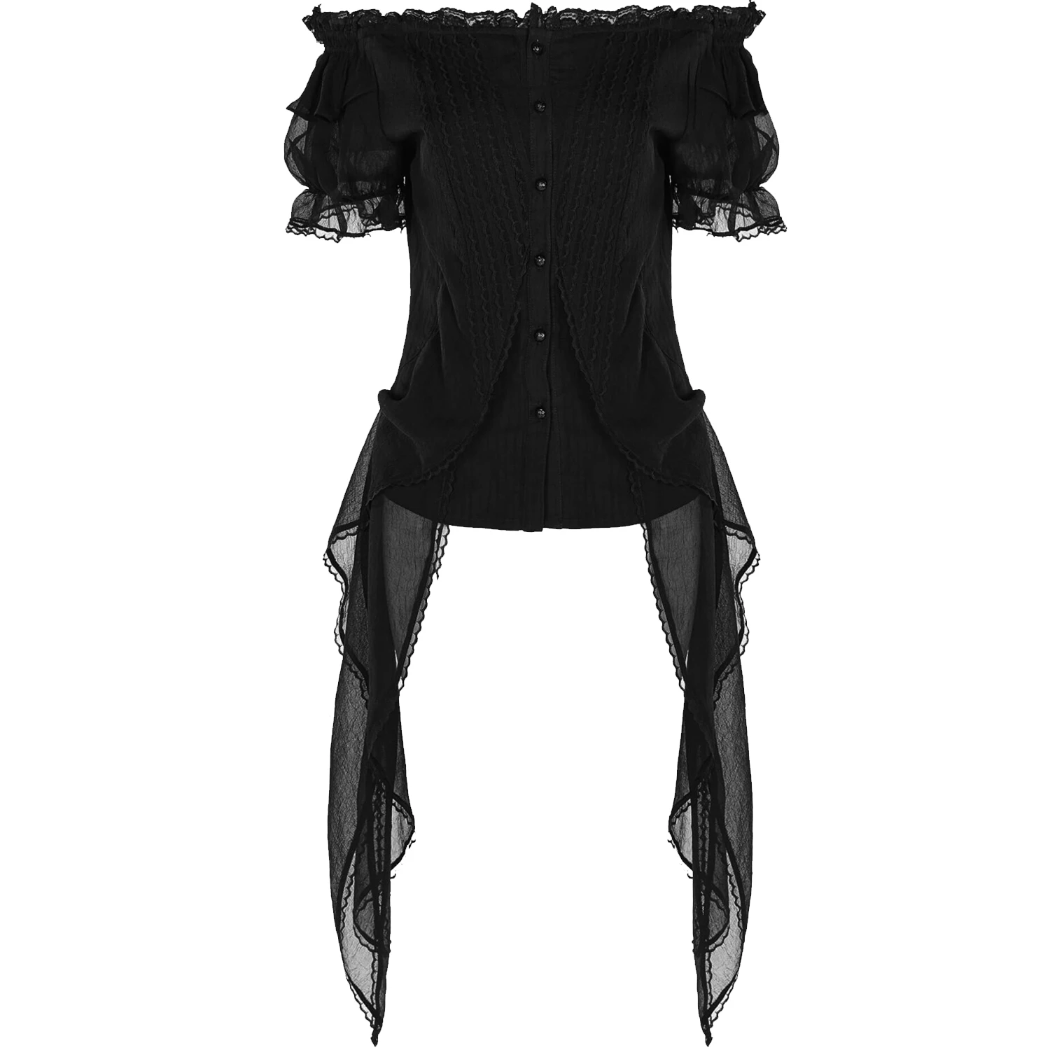 Pyon Pyon Haut Gothic Lolita 'Fleur De Lys' Noir à Manches... 9 Pyon Pyon Haut Gothic Lolita 'Fleur De Lys' Noir à Manches... – Image 7