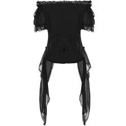 Pyon Pyon Haut Gothic Lolita 'Fleur De Lys' Noir à Manches... 21 Pyon Pyon Haut Gothic Lolita 'Fleur De Lys' Noir à Manches... -ALCHEMY GOTHIC shop haut gothic lolita fleur de lys noir a manches courtes 7