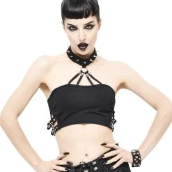 DEVIL FASHION Haut Sans Manches 'Iona' Noir -ALCHEMY GOTHIC shop haut sans manches iona noir 5